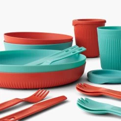 Sea To Summit Passage 2 Person Dinnerware Set (14 Piece) -Camp Haven PassageDinnerwareSet2P14PieceAquaSeaSpicyOrange ACK037051 122123 ADDITIONAL 2